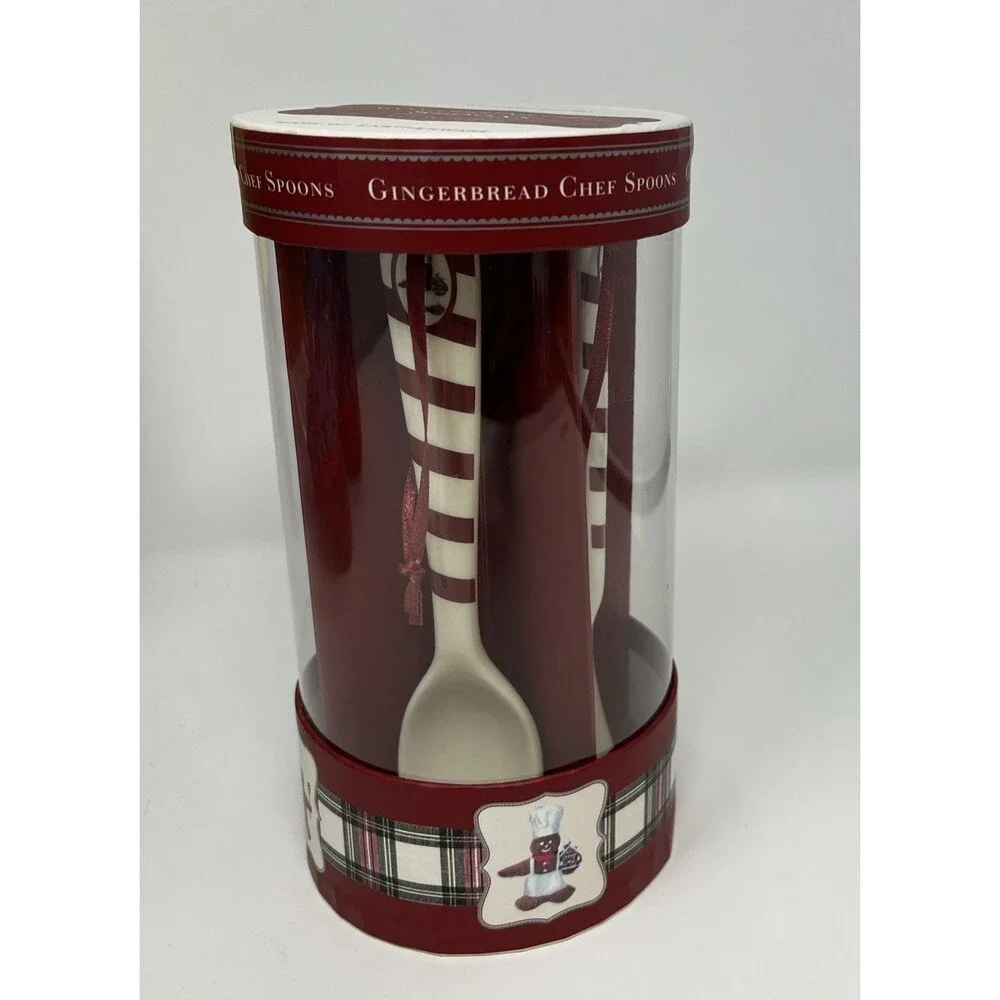 Williams Sonoma Gingerbread Chef Spoons Set of 4 NIB 2009 *READ
